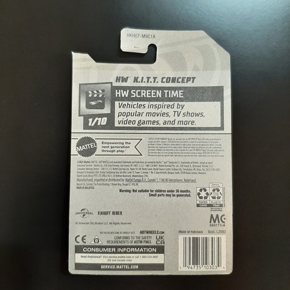 Hot Wheels Knight Rider K.I.T.T. Concept Black 2023 HW Screen Time Collection - Picture 11 of 11